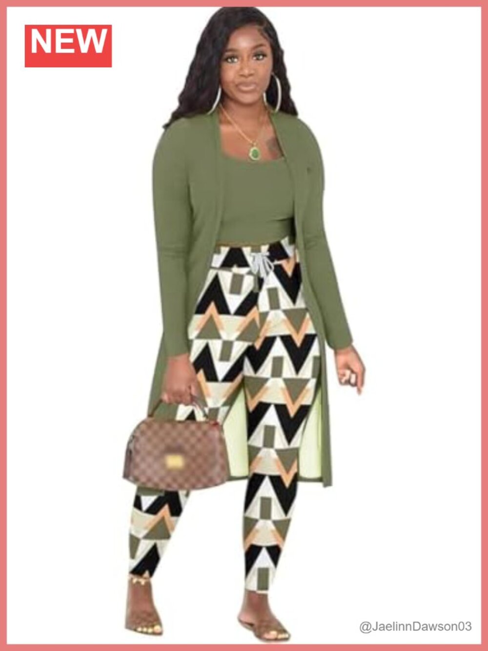 3 Piece Lounge Set Rib Knit Cardigan Tank Drawstring Pants PJ